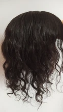 Peluca de cabello humano rizado para mujer, tupé de pelo europeo con Base de seda transpirable con Clip en Remy, 10x12