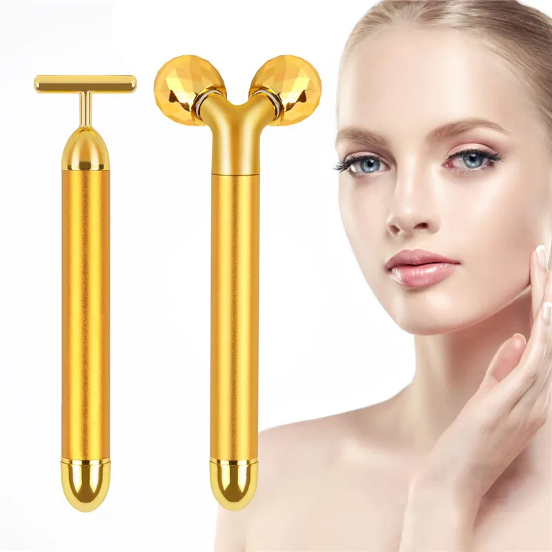 Preise Gesicht Straffende 24k Goldene Schönheit Bar Pulse Gesichts Gesicht Massager Elektrische Arm Auge Nase Kopf Massager Anti Falten hautstraffung