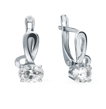 

Silver earrings with cubic zirconia sunlight sample 925