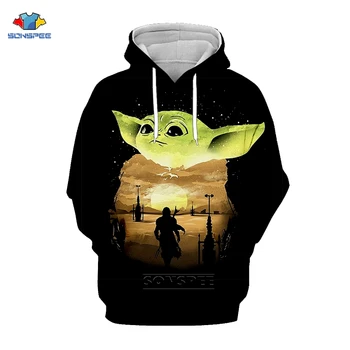 

SONSPEE The Mandalorian Star Wars Fan Gift Clever Baby Yoda Child Men's Hoodies 3d Print Women Winter Pull Homme Tops Coat G31