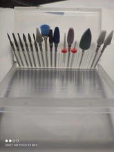 Caja de almacenamiento de plástico con 20 ranuras para broca de uñas, contenedor de cortadores para manicura, accesorios para uñas, herramienta artística