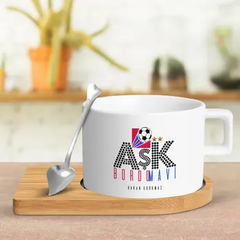 

Personalized Love Burgundy Blue Wood Altlıklı Ceramic Cup