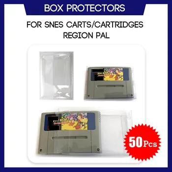 

Box Protector For SNES For Super Nintendo Cart Cartridge Region PAL Game Custom Made Clear Plastic Case 50 Pcs