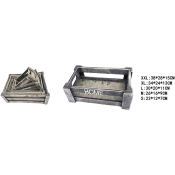 

Wooden box set 5 Pcs Black Color home container organizer