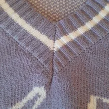 HEYounGIRL-suéter de punto de estilo Preppy para mujer, Jersey de punto de gran tamaño con cuello de pico informal, Jersey estampado de moda, prendas de punto 2021