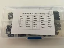 M3 Allen Bolt Assortment-Kit-Set Head-Screw Hex-Socket Din912 Black M2.5 Nut Round-Cap