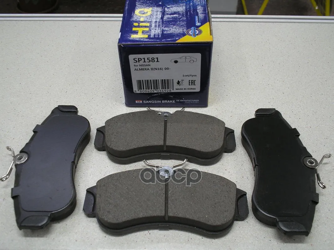 Колодки Тормозные Nissan Almera 00/Primera 9303 Передние Sangsin Brake Sp1581 Sangsin brake арт. SP1581