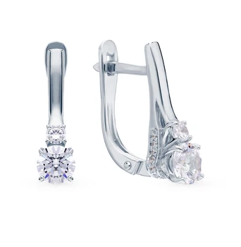 

Silver earrings with cubic zirconia sunlight sample 925