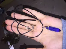 Colgante de cristal Natural con forma de columna Hexagonal para mujer, colgante de piedras, cadena de cuero, joyería