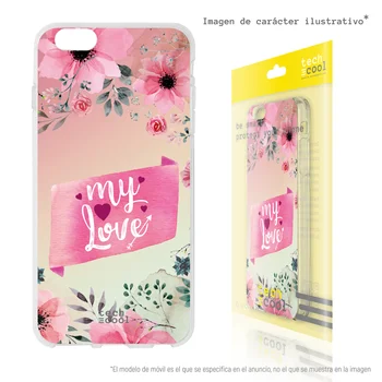 

FunnyTech®Silicone Case for IPhone 7 Plus/7 Plus L Phrase "My Love" pink background