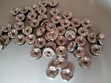 50 Uds 6mm cristal de diamantes de imitación de cristal cuentas espaciadoras sueltas para fabricación de joyería DIY collar de pulsera