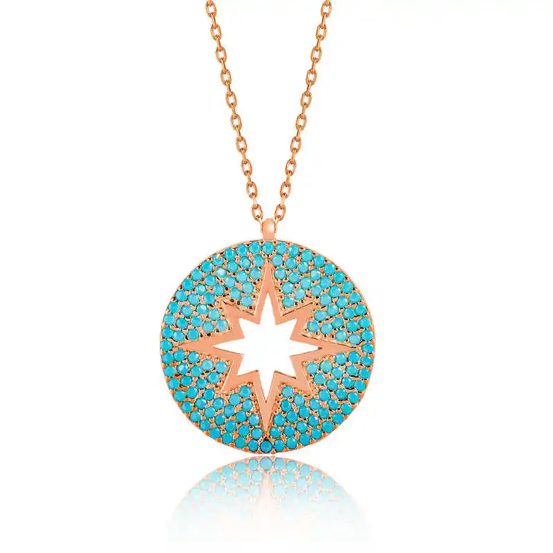

Silver Blue Pole Star Lady 'S Necklace