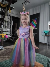 Summer Dress Girls Clothing Princess-Costume Unicorn Girl Birthday-Party Kids 10-Years