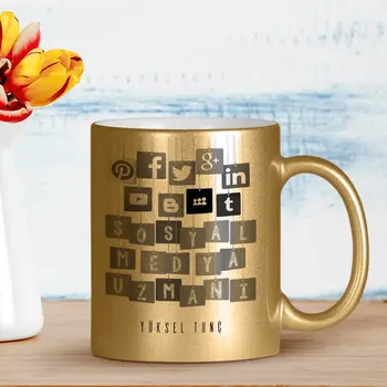 

Personalized Professional Social Media Expert Golden Gilded Mug Cup-1