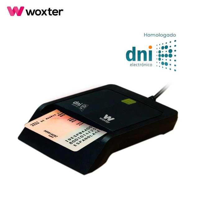 Woxter Lector DNI Electrónico - USB, Compatible con DNI 3,0, Tarjetas  Inteligentes, Compatible con Windows y