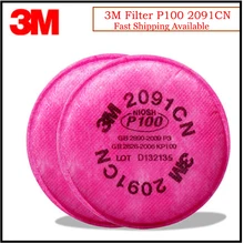 Filtro de Partículas 3M 2091 Original, protección respiratoria P100, uso eficiente con máscara 3M, LT044