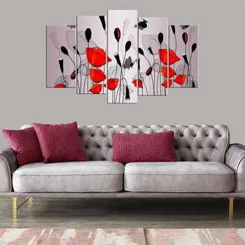 

Red Floral 5 Piece Mdf Table