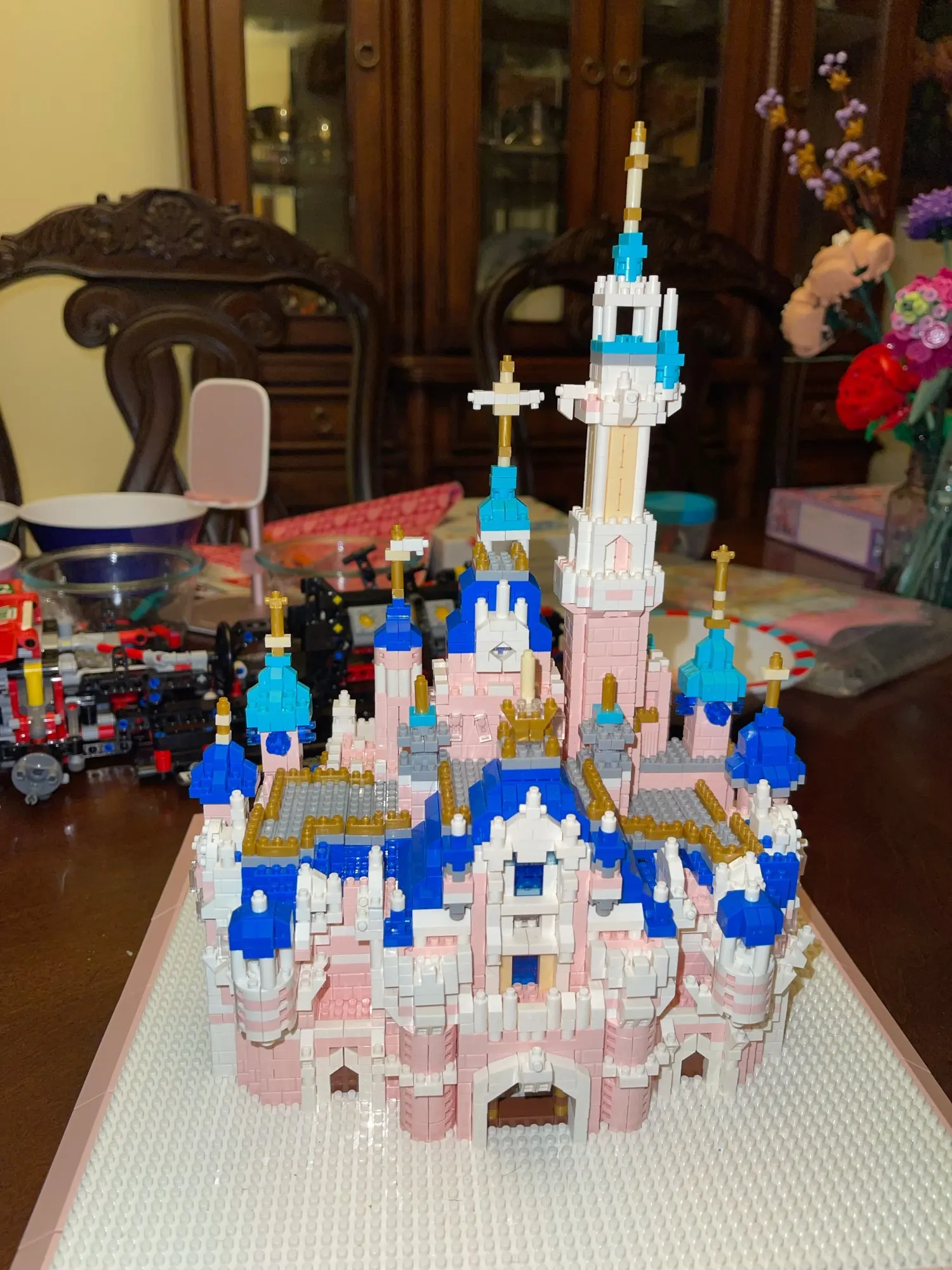 6300PCS Architecture Park Building Blocks Pink Castle 3D Model DIY Kids Toy Gift 