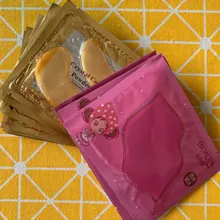 Mascarilla de colágeno para ojos, 10P, cristal dorado, regalo, 5P, parches de ojos para el cuidado de los ojos, antiarrugas, color negro