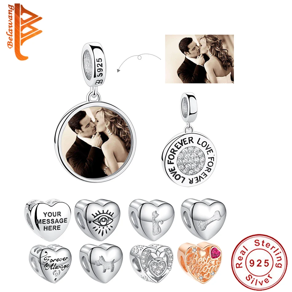 BELAWANG abalorio de ley con foto de corazón, Charms personalizados para Pulsera fabricación de joyería| | - AliExpress