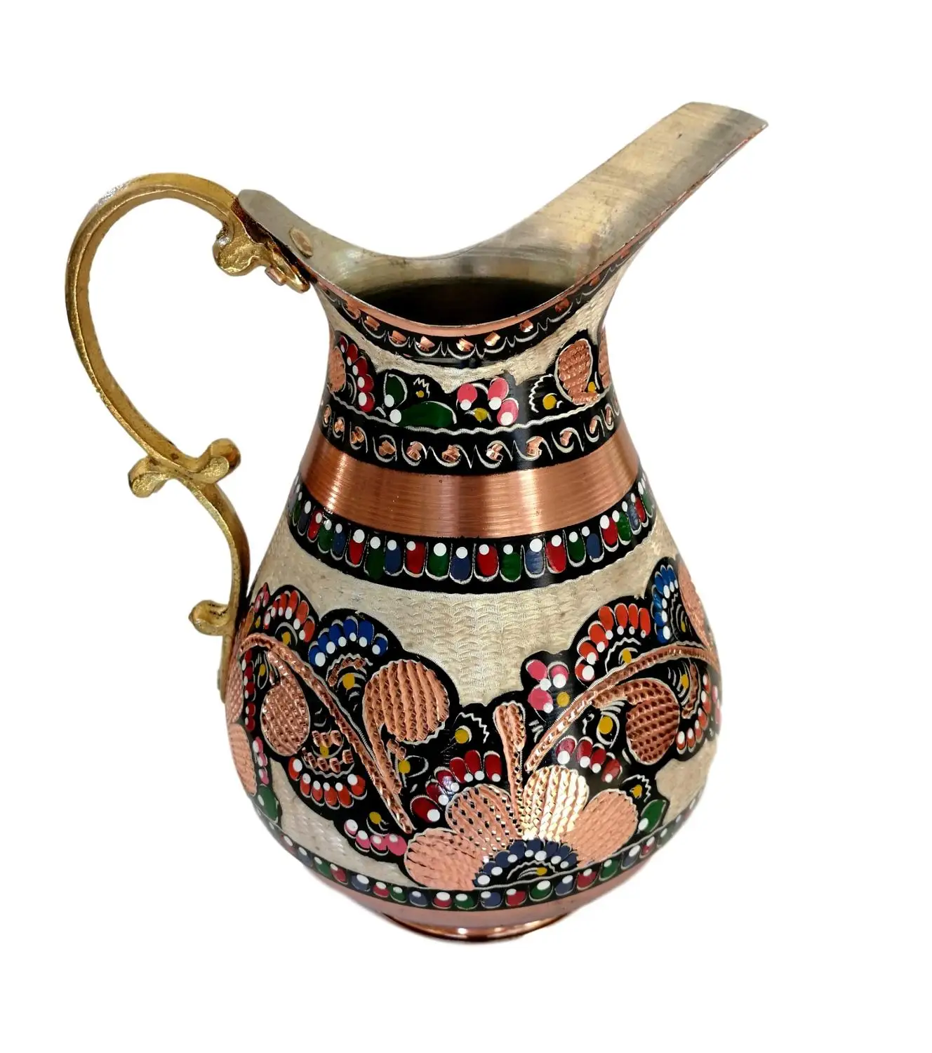 

Copper Jug Pitcher Large Size Motif Processed