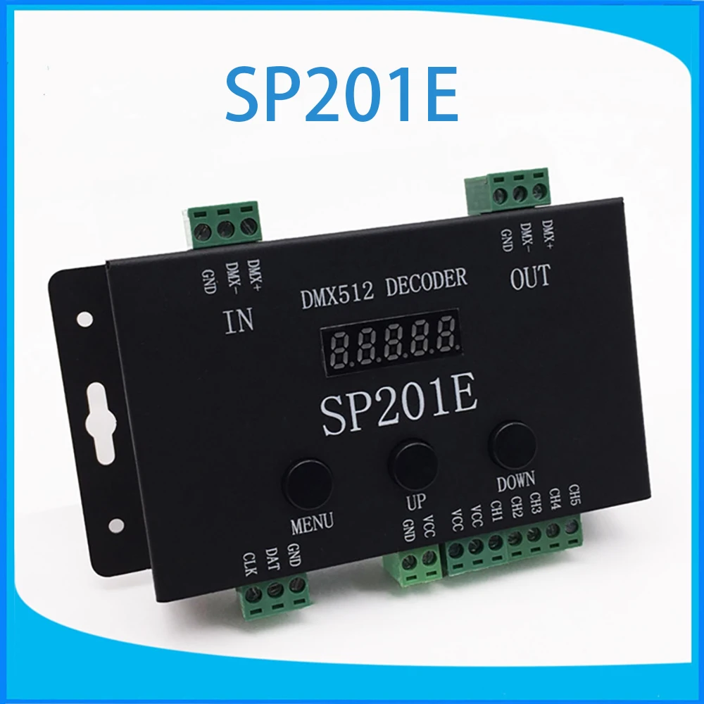 LTG-GEE DC5V-24V DMX512 Декодер контроллер SP201E SPI сигнала адресуемых IC светодиодный пиксельный RGB 5 канал ПВМ Выход ws2811 2812 1903