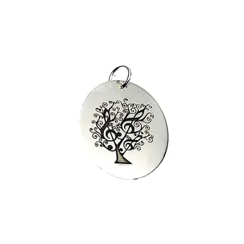

Pendant 925 sterling silver m 27mm. Tree life key Sun Oval laser unisex