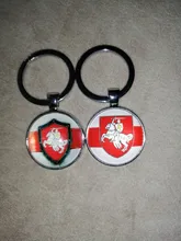 Keychains Picture Knight Glass Republic-Of-Belarus Metal Vintage Jewelry Gifts Symbol