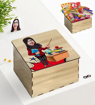 

Tailor-made In Wooden Box Lady Teacher Caricature Of Nostalgic Lezzetler Gift Seti-6