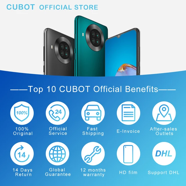 Cubot Note 20 Rear Quad Camera Smartphone NFC 6.5 Inch 4200mAh Google Android 10 Dual SIM Card Telephone 4G LTE 3GB+64GB celular 6