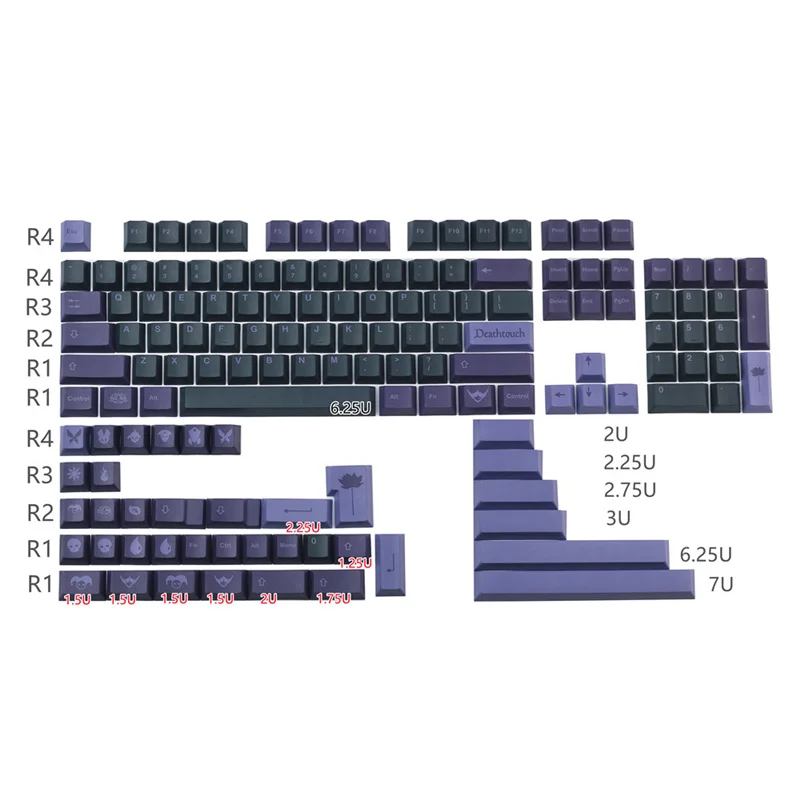 

GMK Black Lotus PBT Sublimation Mechanical Keyboard With Cherry Profile 141 Keys For Ansi ISO Layout