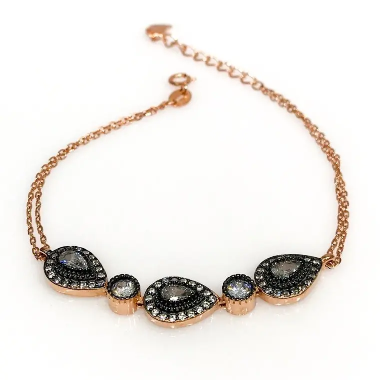 Drop Diamond Montür Silver Simple Elegant Bracelet