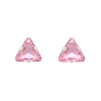 

Crystal rhinestones in collets/silver triangular 8mm, 2 PCs pack Astra (111 pink)