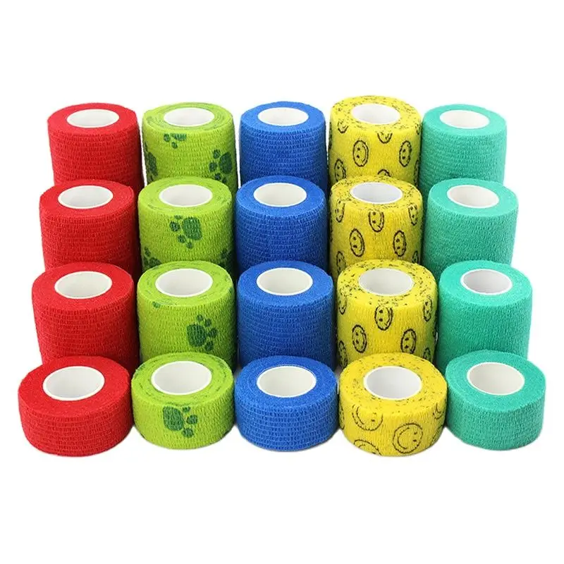 1Pc Self adherent Cohesive Wrap Bandages Sports Athletic Tape for Wrist Ankle Hand Finger Pet