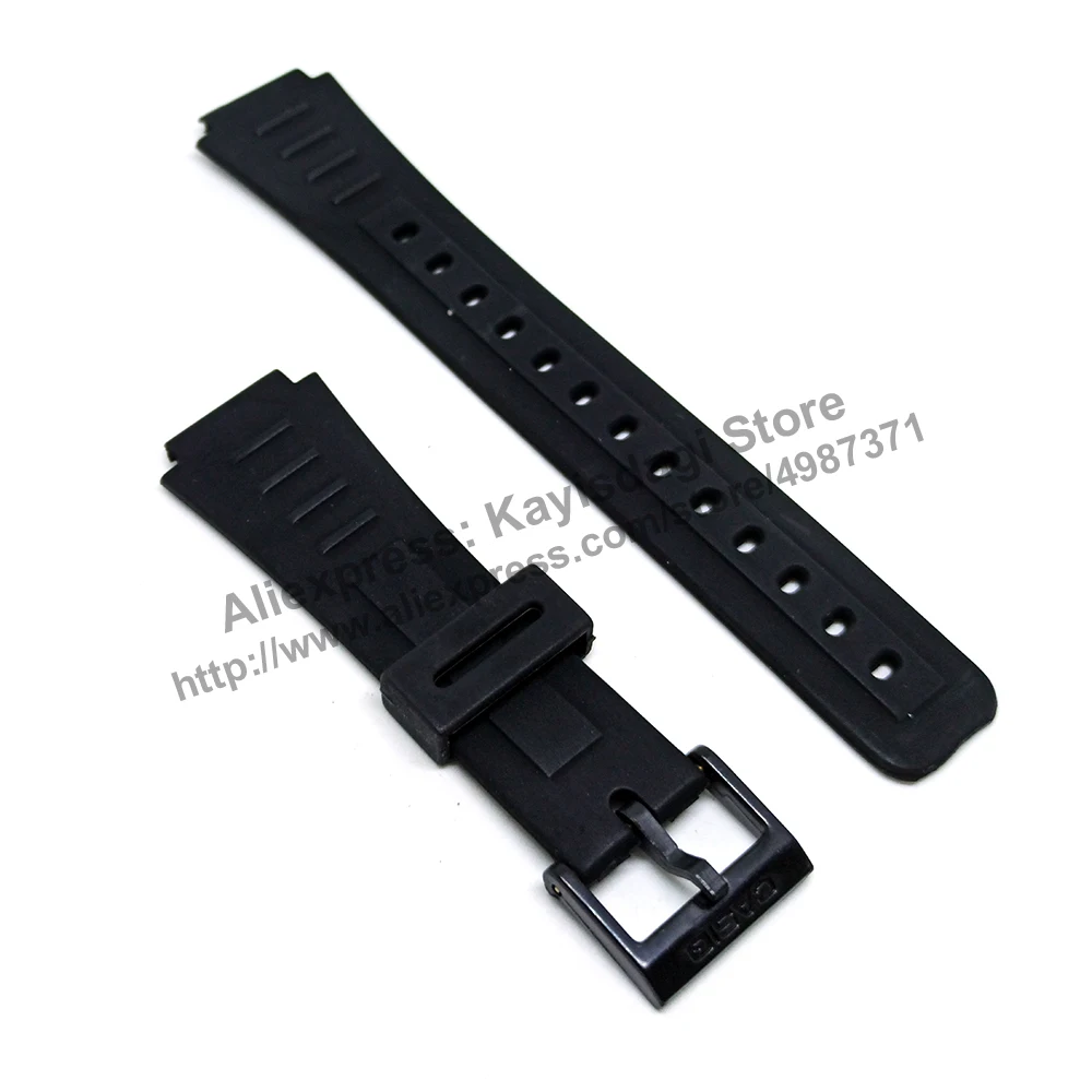 17mm Black Rubber Watch Band / Strap Compatible For Casio Cmd-10 , Cmd-20 ,  Cmd-30 , Cmd-65 , Abc-30 , Exp-10 , Ts-100 , Ts-150 - Watchbands -  AliExpress