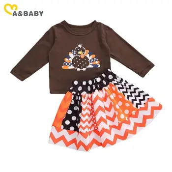 

Ma&Baby 6M-5Y Thanksgiving Day Infant Toddler Kid Girl Clothes Set Turkey T shirt Tutu Skirts Outfits Children Festival Costumes