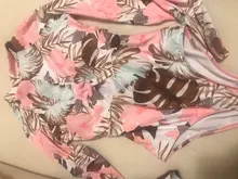 Bañador estampado de flores para mujer, una pieza, monokini, manga larga, traje de baño para surfear