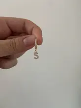 Pendientes con pasador en forma de letra para mujer, 1 pieza, pendientes con pasador en forma de letra para mujer, pendientes de moda para las orejas, joyería, 26 pendientes colgantes de circonita para adolescentes 2021