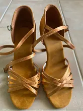 DIPLIP-zapatos de baile latino para mujer, calzado de baile de Tango con fondo suave, tacón alto de 9cm, para Salsa