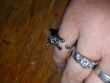 Anillos de gato Kinitial Vintage para mujer y hombre, Anillos de animales Punk, Anillos de gato, bisutería, 1 ud.