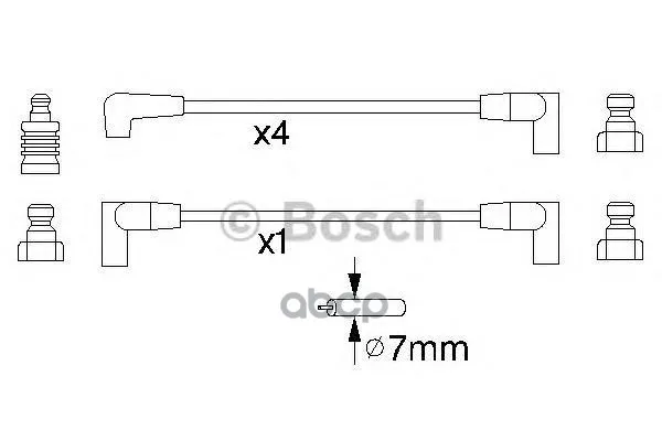 Комплект Проводов Зажигания Volvo: 440 K 88-96, 460 L 88-96, 480 E 86-96 Bosch арт. 0986356852