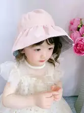 Niños niño gorro para el sol niña gorro de playa de verano con cadena de Panamá sol UV tapas de protección al aire libre los niños sombreros de cubo 3-8Years