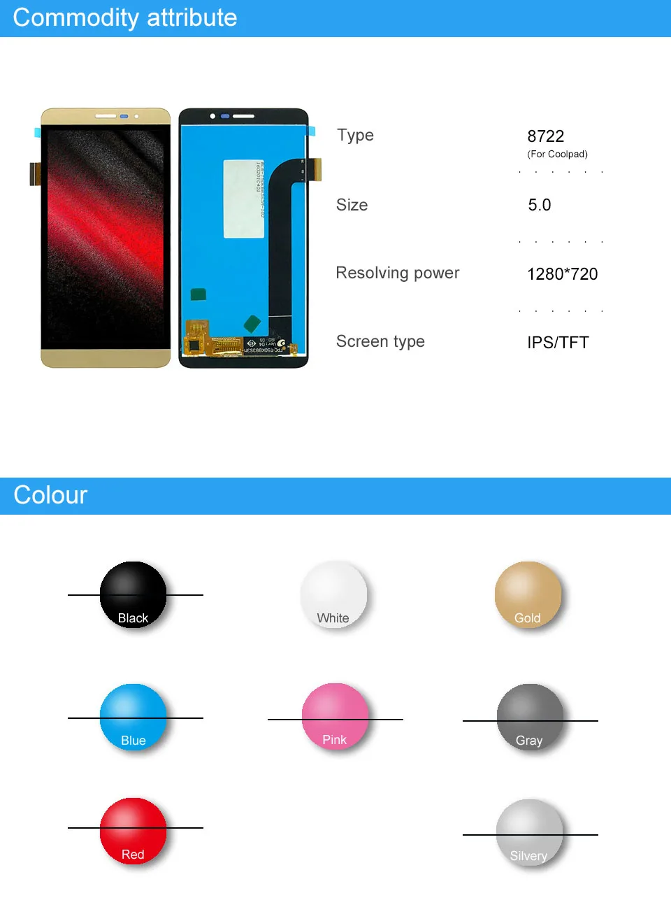 10 шт. для Coolpad 8722 ЖК-дисплей сенсорный экран дигитайзер для Coolpad 8722 ЖК-дисплей полная сборка деталей DHL