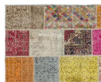 

Handmade Natural Vintage Patchwork Area Rug 246x306 Cm-8'1''X10'0''