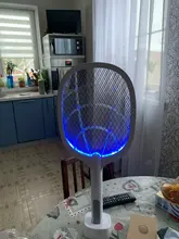 Raqueta antimosquitos eléctrica de 3000V, lámpara UV, USB, 1200mAh, recargable, para verano