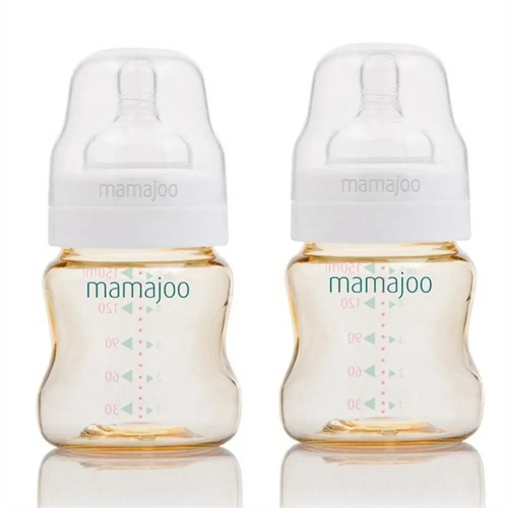 

Mamajoo Gold Double Feeding Bottle, 150 ml, BPA Free, Healthy, Secure, For Newborn Babies, easy to Clean, Baby Health, Baby Pro