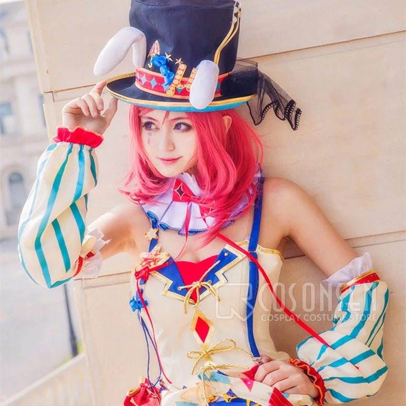 COSPLAYONSEN Love Live! Цирк Ver. После пробуждения платье нишикино Маки косплей костюм все размеры с шляпой