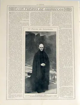 

Cutout Magazine Sphere 1916. Los Fueros of Guipuzcoa-Ll. Count of Churruca