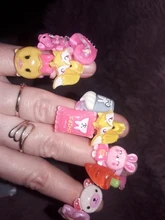 Anillo de fruta bonita para niñas, sortija Multicolor de colores, fruta bonita, traje de princesa, 12 Uds.