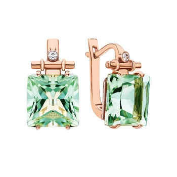 

Gold earrings with amethyst and cubic zirconia sunlight sample 585